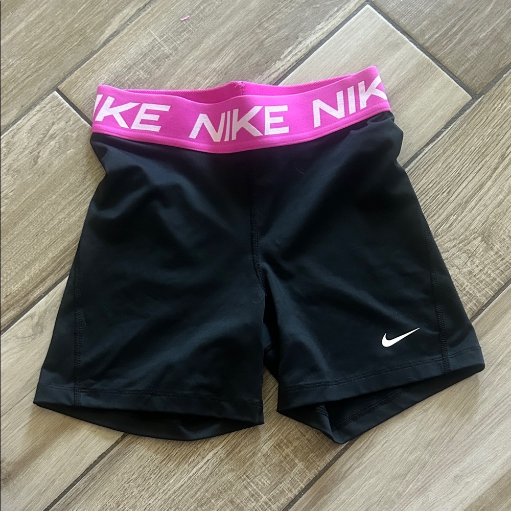 Nike Women's Athletic Shorts with Pink Waistband